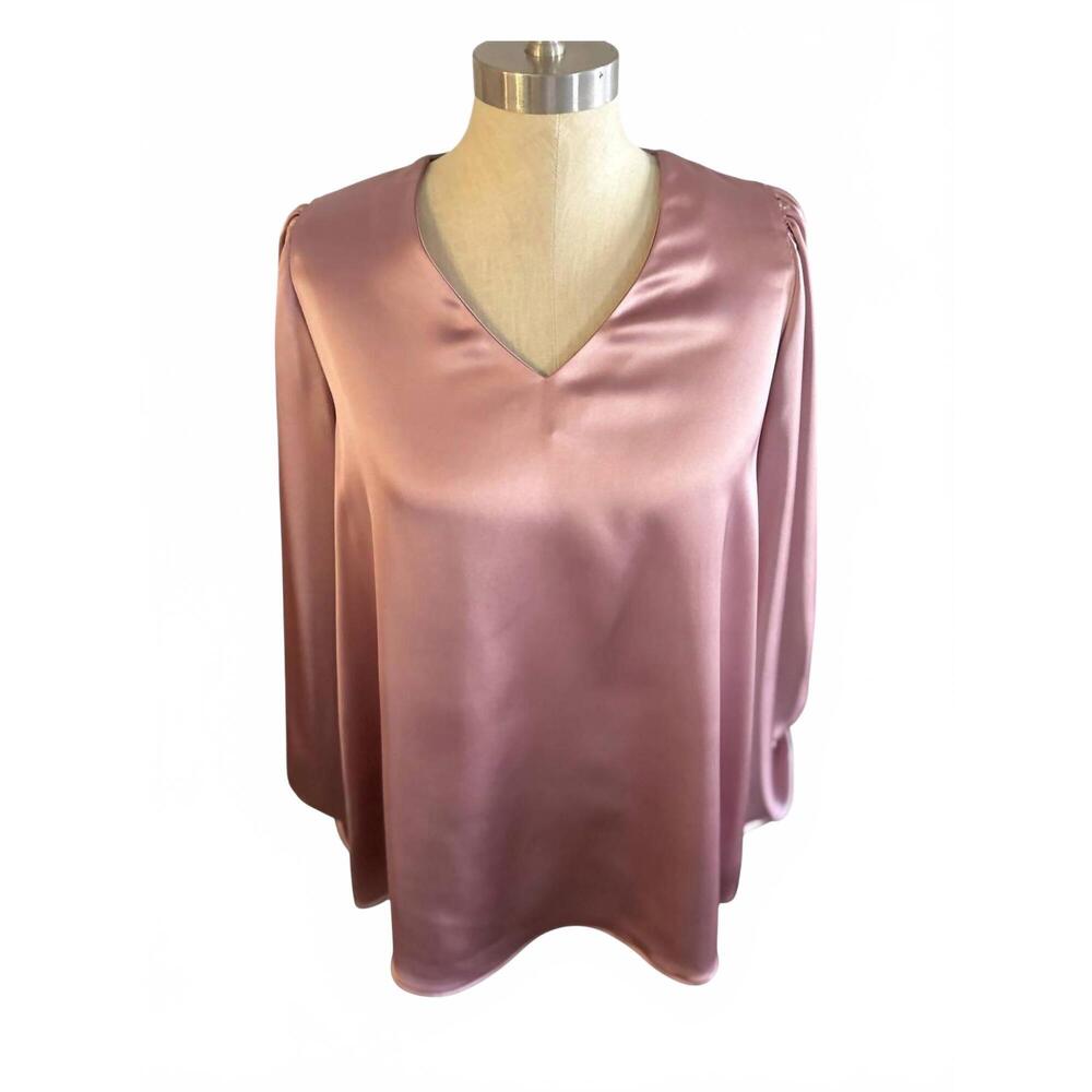 NEW POSH COUTURE women's v neck blouse in rosewood